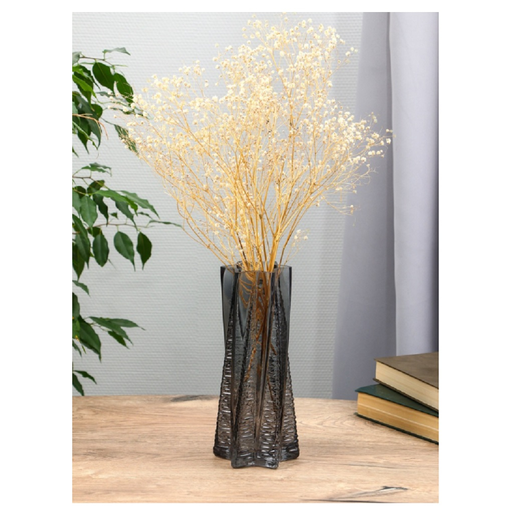 Ваза для цветов Флоренс, стекло, для живых цветов и сухоцветов, 9х11х25 см