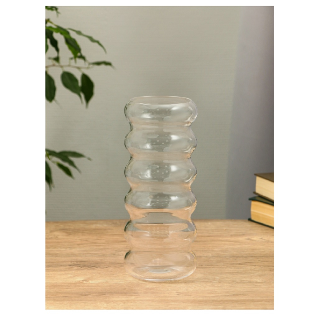 Ваза для цветов Ширли, из стекла, для живых цветов и сухоцветов, 10х10х24 см