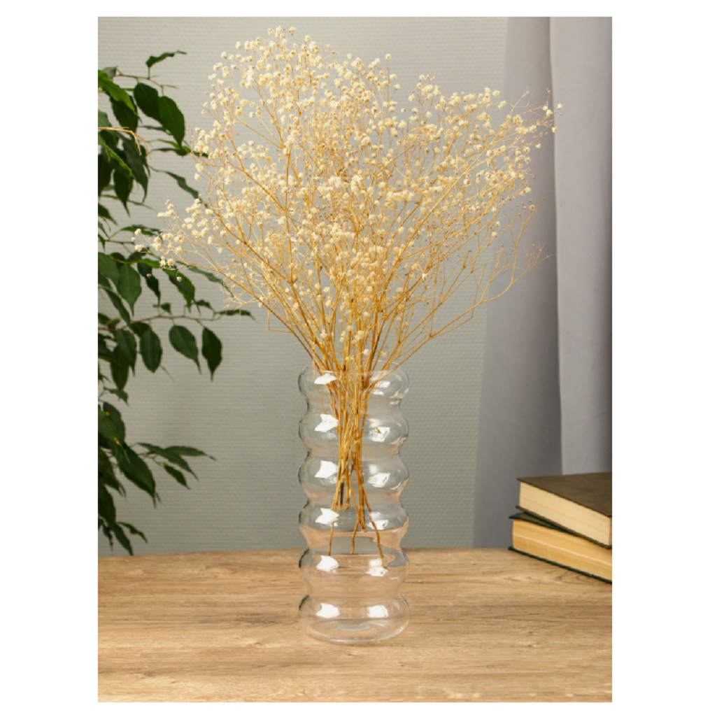 Ваза для цветов Ширли, из стекла, для живых цветов и сухоцветов, 10х10х24 см