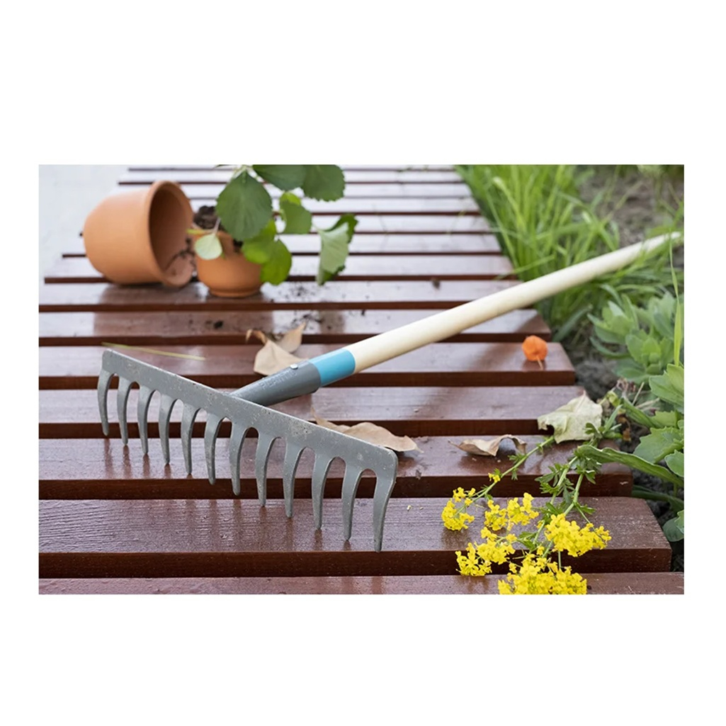 Грабли универсальные Plantic Light 33361-01 с деревянным черенком, 14 зубьев, 30х152 см