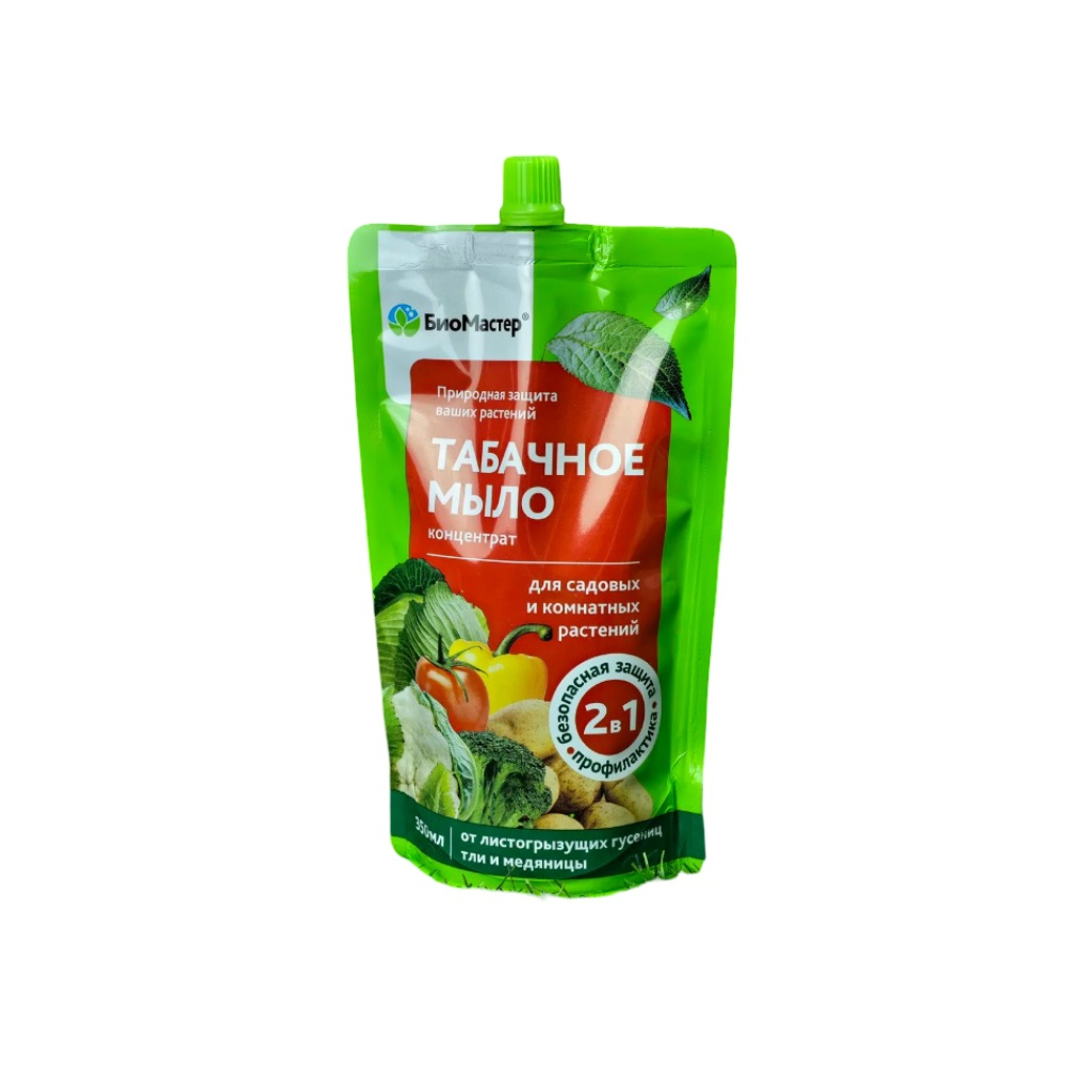 Инсектицид Табачное мыло БиоМастер от листогрызущих гусениц, тли и медяниц, концентрат, 350 мл, 413525