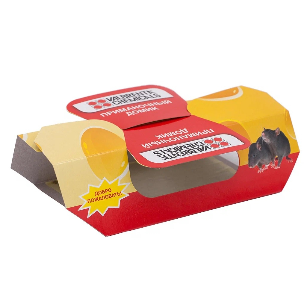 Ловушка клеевая для мышей Valbrenta Chemicals Приманочный домик, в упаковке 5 штук