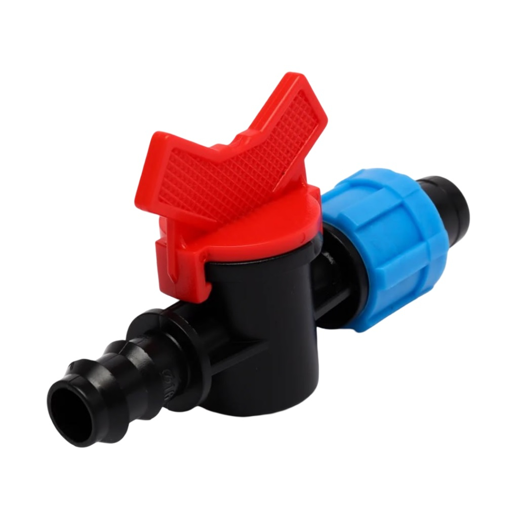 Кран компрессионный КЛ х 16 мм, проходной, пластиковый, 07113