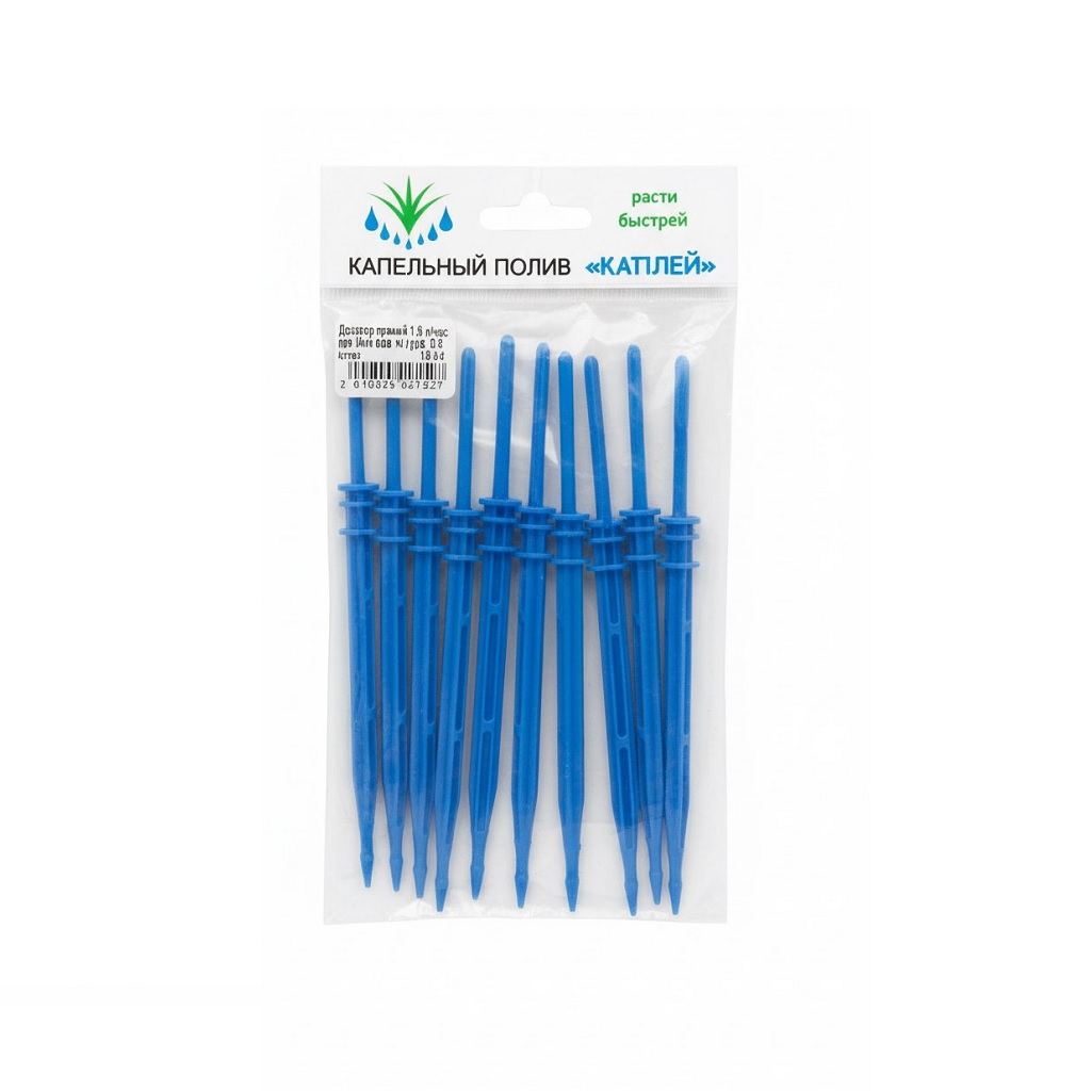 Дозатор прямой Каплей 021527, 1.8 л в час, под микротрубку, 3.5 мм, в упаковке 10 штук