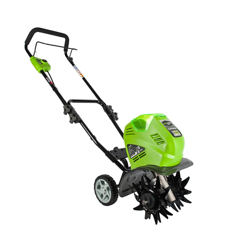 Мотокультиватор аккумуляторный Greenworks G40TLK4, 40В, 1 акк. х 4,0 Ah+з.у