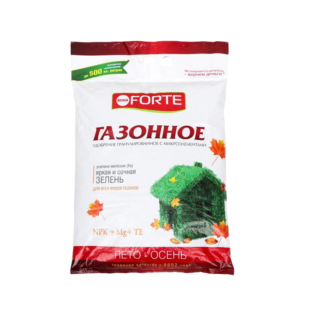 Удобрение Bona Forte Газонное Осеннее гранулированное пролонгированное, 5 кг