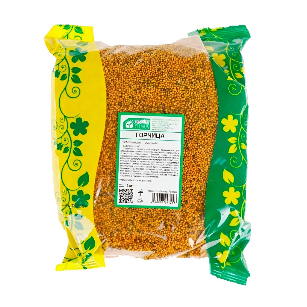 Семена горчицы Зеленый Уголок, сидерат, однолетник, для открытого грунта, 1 кг