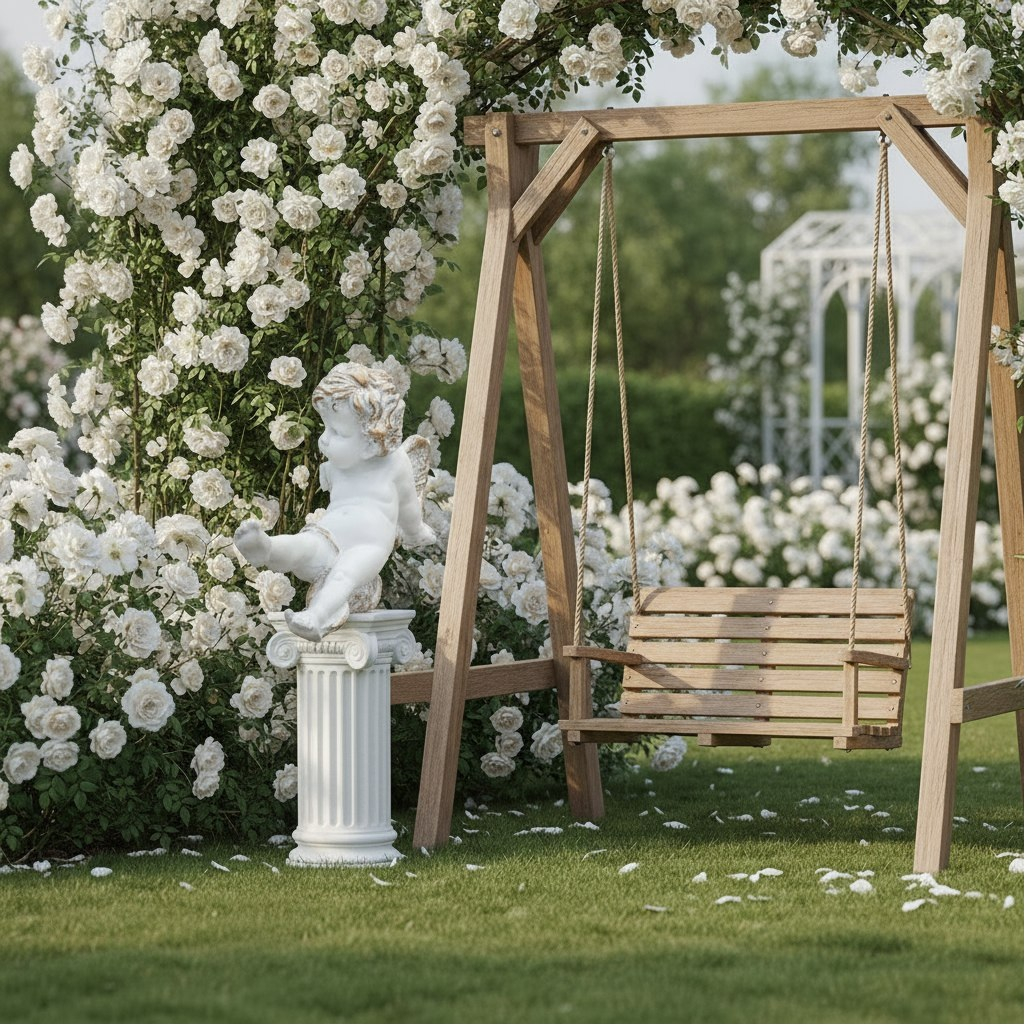 Фигура Ангел лежит FG-131363, бетон, для украшения дачной территории