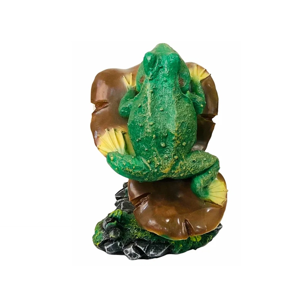 Фигура садовая декоративная Гриб с лягушкой FG-12006-1, полистоун, 36 см