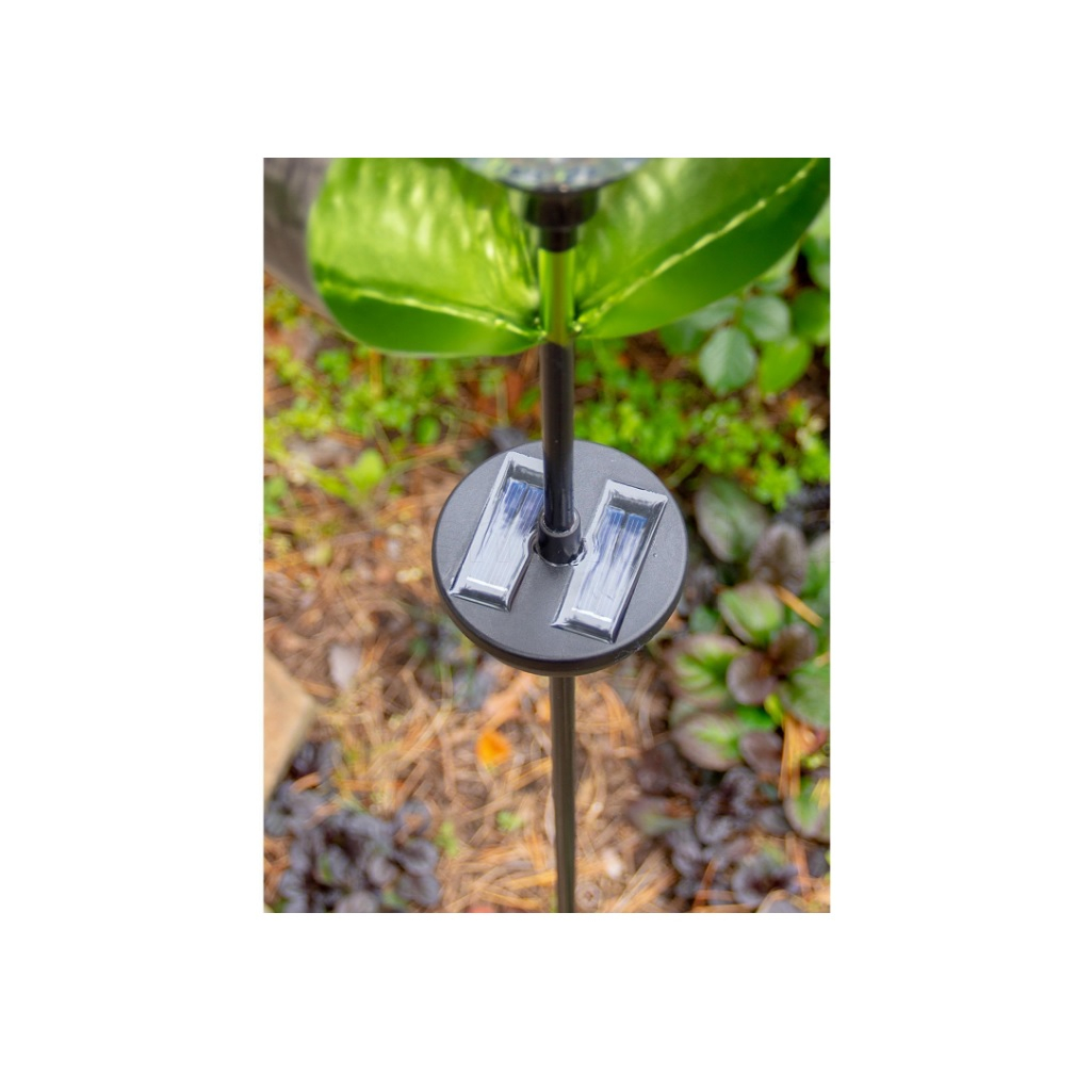 Фонарь садовый Чудесный Сад 654-G Бутон, зеленый, вращающийся, светодиодный, RGB, на солнечной батарее