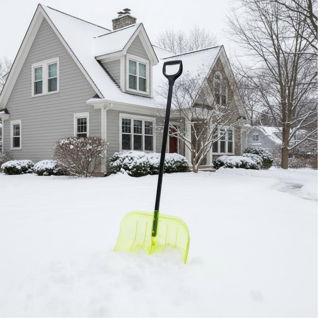 Лопата для снега Центроинструмент Felicita 2471, деревянная рукоятка, поликарбонат