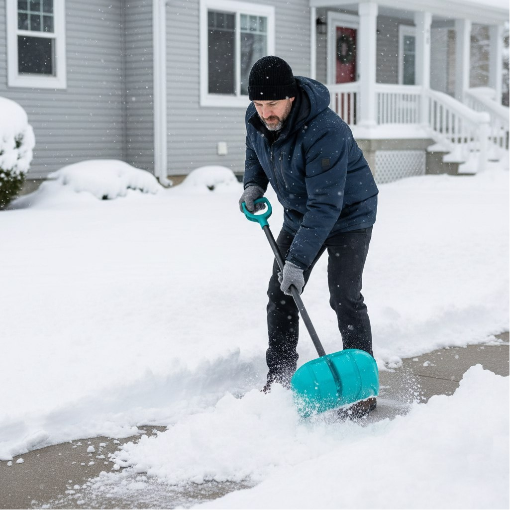 Лопата для снега Palisad Luxe 61691, алюминиевая рукоятка, поликарбонат
