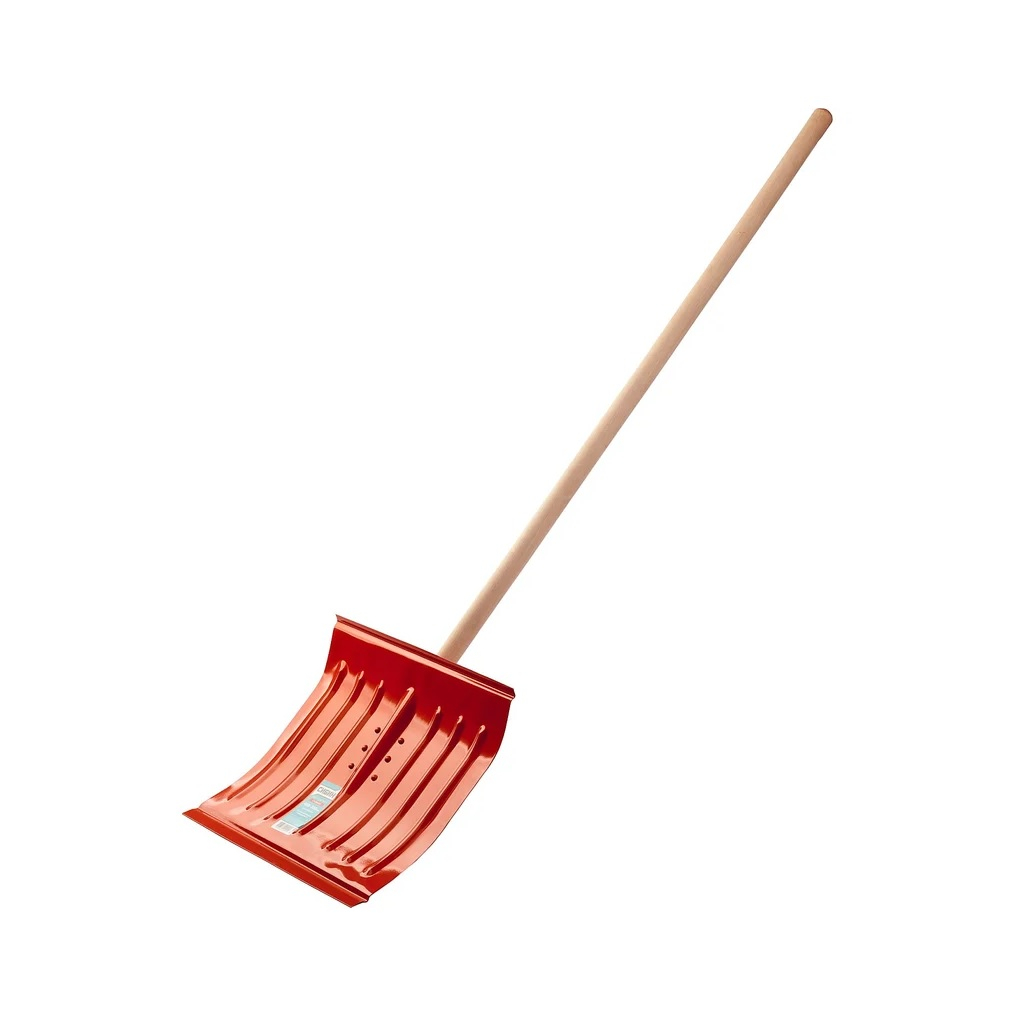 Лопата для снега Сибин 421841, алюминиевая, с деревянным черенком, 430 мм