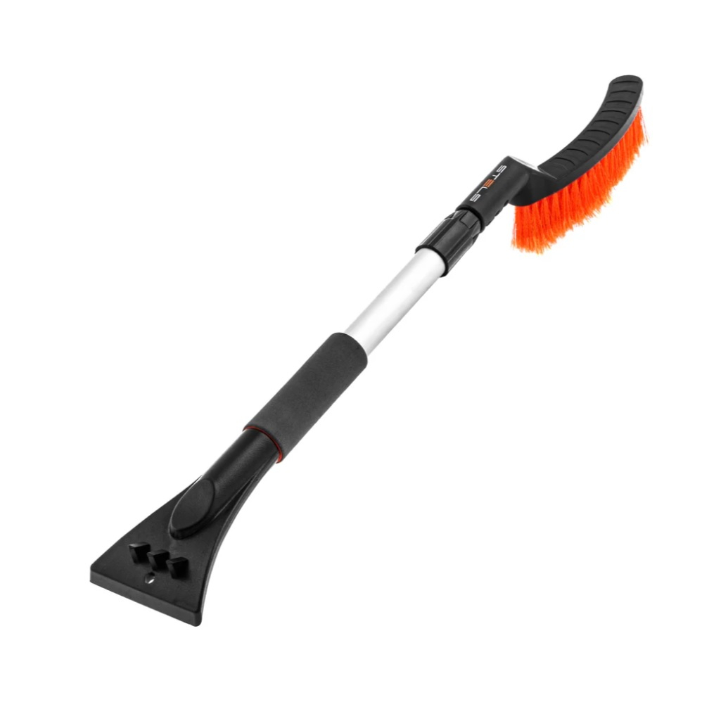 Щётка-сметка для снега Stels 55304, со скребком, автомобильная, телескопическая рукоятка 72.5-100.5 см, пластик