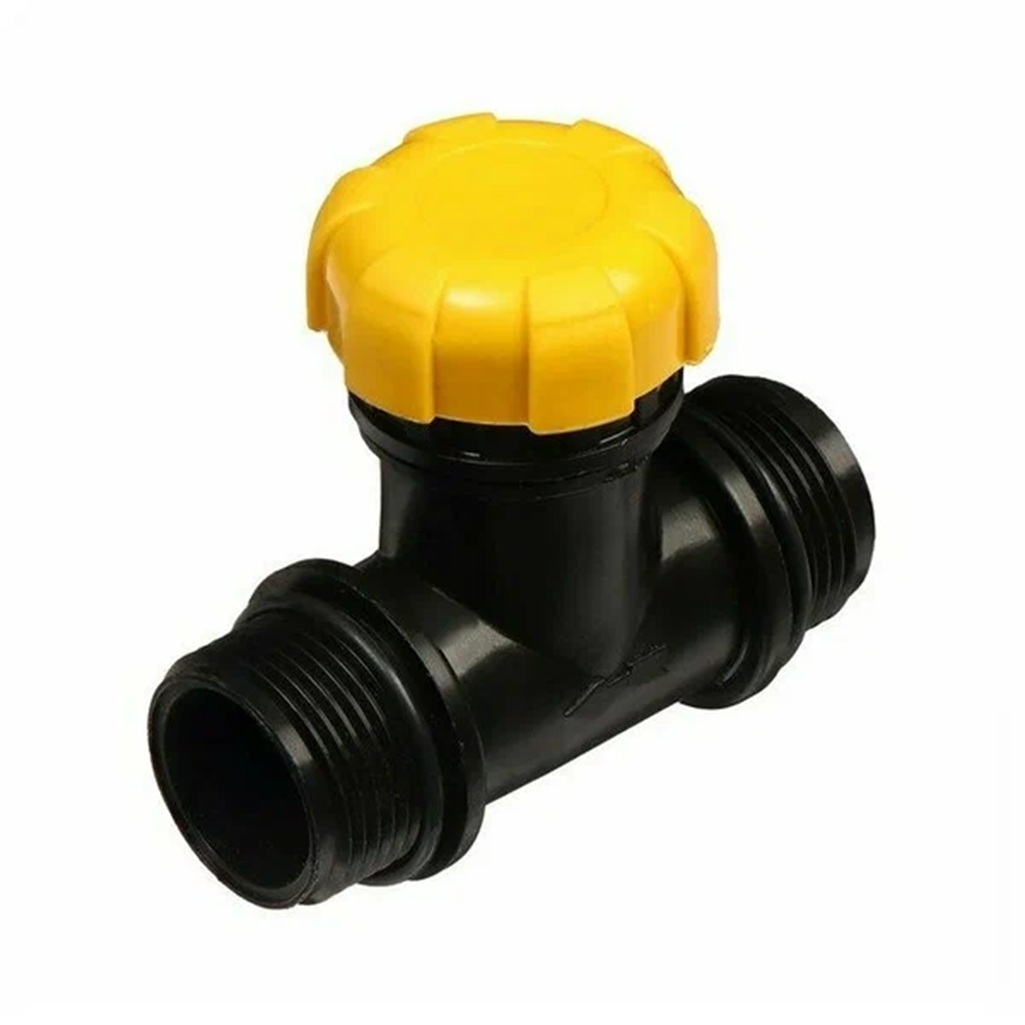 Кран водопроводный Исток КВ-20М, пластик, черный с желтым, 38х63х72 мм