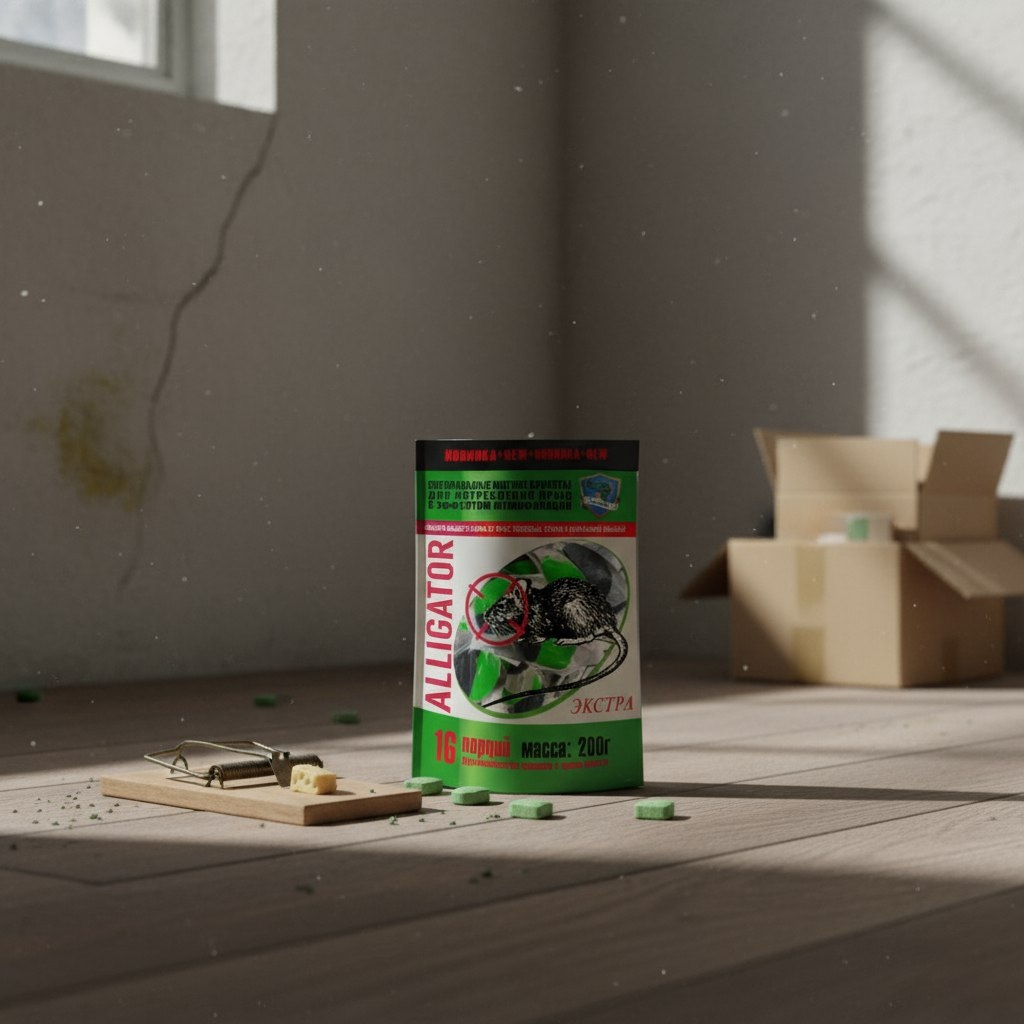 Родентицид Аллигатор, средство от грызунов, дой-пак, мягкие брикеты, 200 г