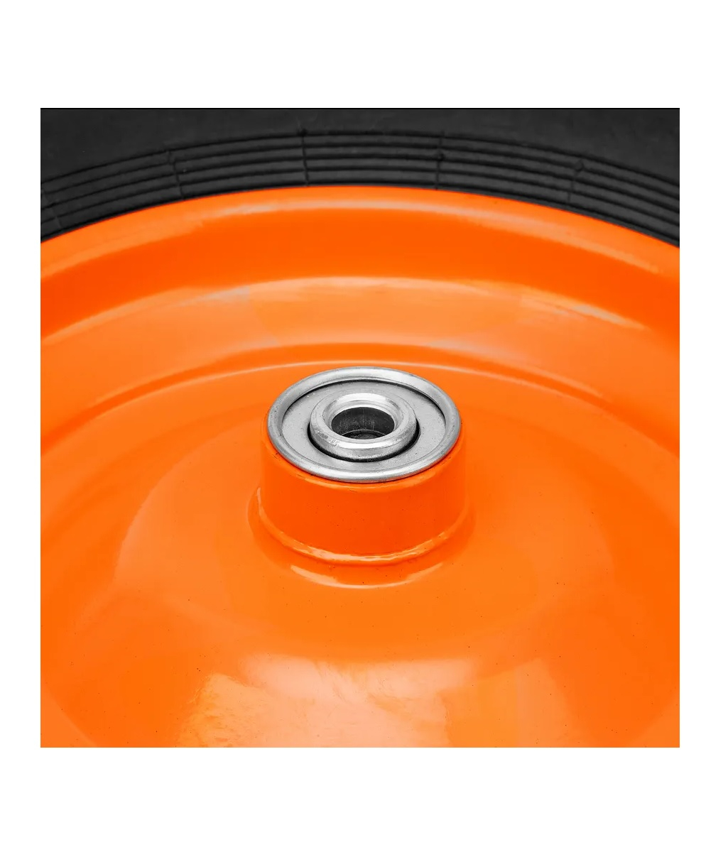 Колесо полиуретановое с подшипником 3.25х8 дюймов, втулка 20 мм, оранжевое