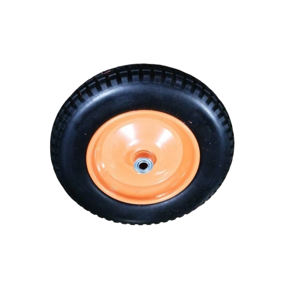 Колесо полиуретановое с подшипником 3.25х8 дюймов, втулка 20 мм, оранжевое