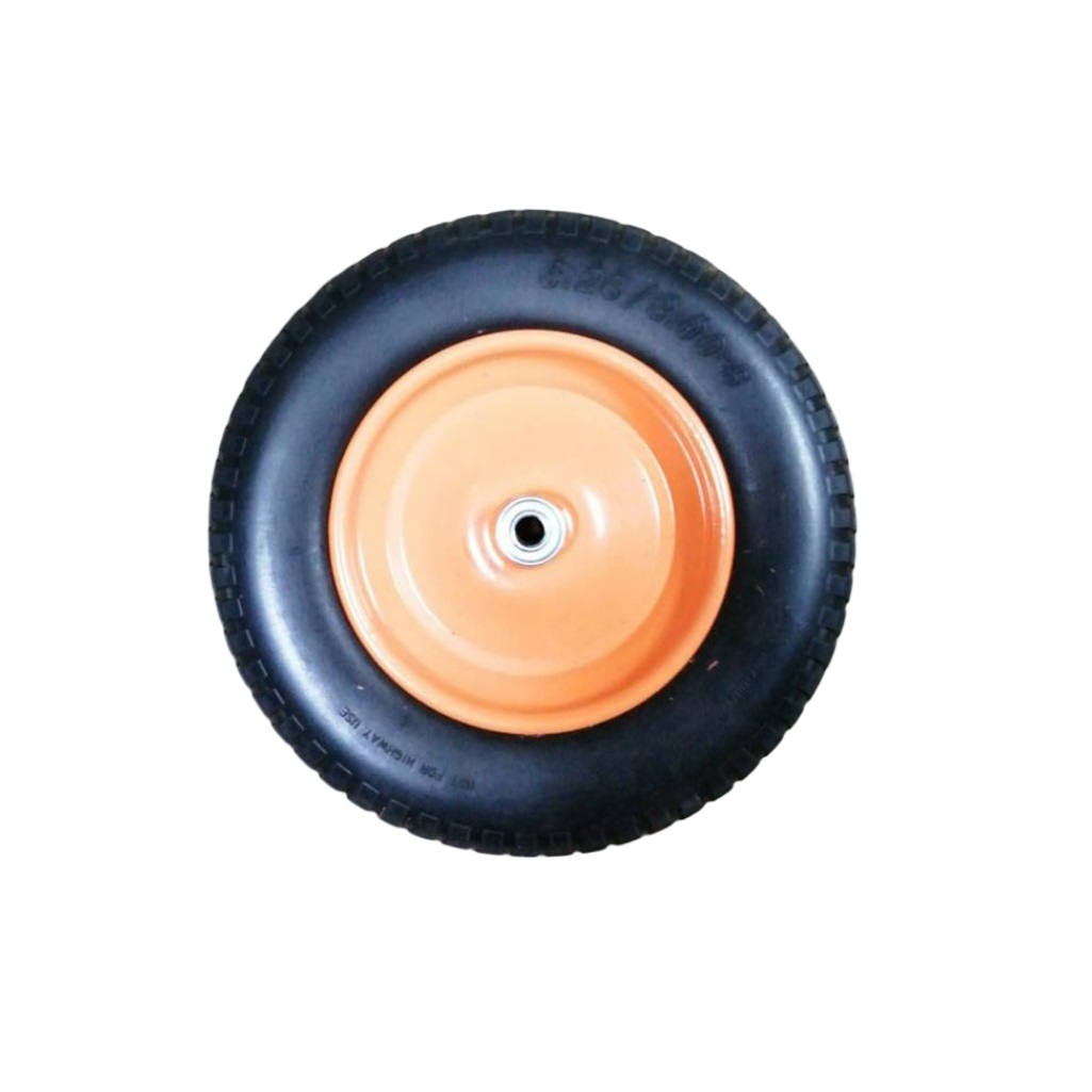 Колесо полиуретановое с подшипником 3.25х8 дюймов, втулка 20 мм, оранжевое