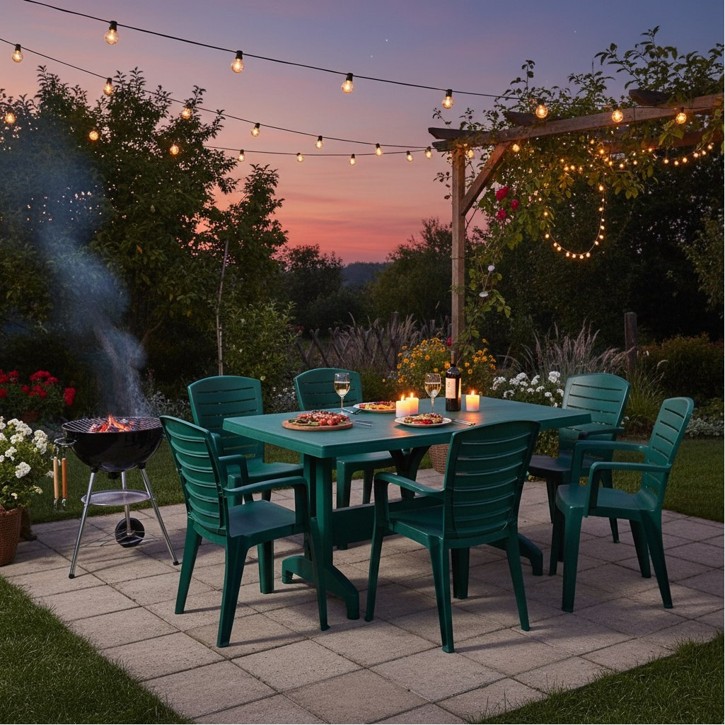 Стол Elfplast Анталия, пластик, зеленый, 80х140 см