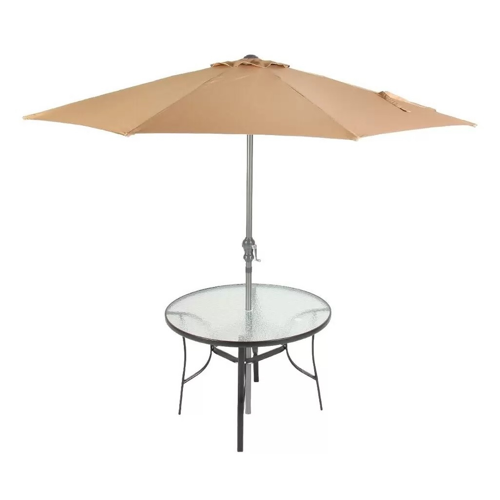 Зонт садовый C080017, 2700х2700 мм, с подставкой 120х510х510 мм, цвет бежевый, полиэстер, металл