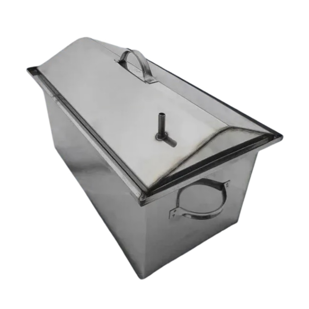 Коптильня горячего копчения ЭЛИТ Мини, крышка домиком, 200х200х400 мм, 16 л, нержавеющая сталь