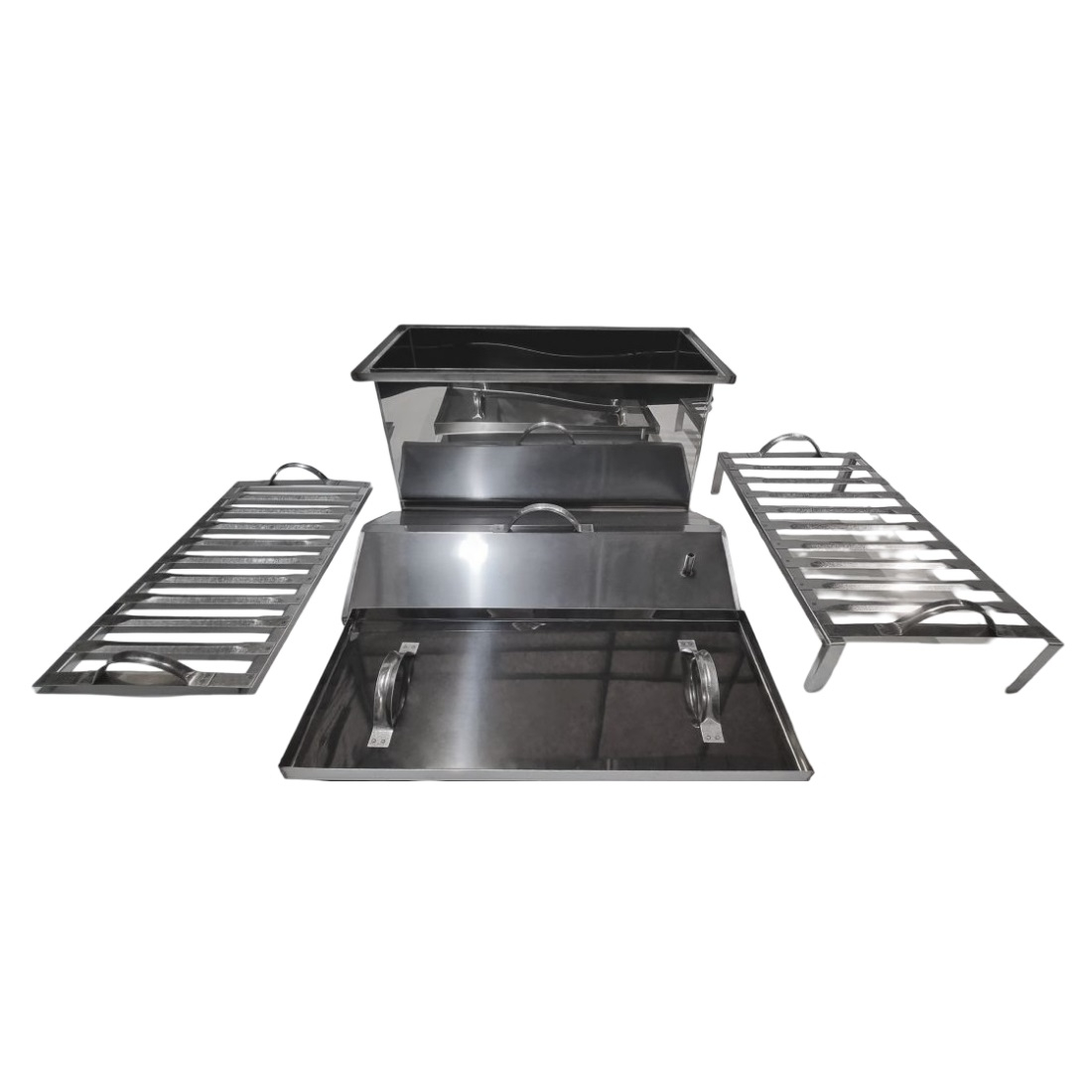 Коптильня горячего копчения ЭЛИТ Мини, крышка домиком, 200х200х400 мм, 16 л, нержавеющая сталь