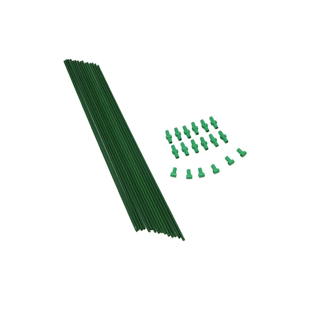 Комплект для сборки и усиления Парника 41627, 15 штук трубок, 6 штук тройников, 12 штук крестовин, пластик, зеленый 