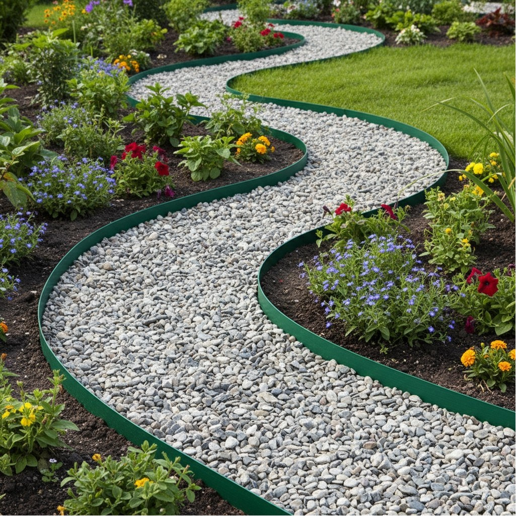 Бордюр садовый Standartpark Канта SP 82552-Ч пластик, высота 10 см, оливковый, бухта 10 м