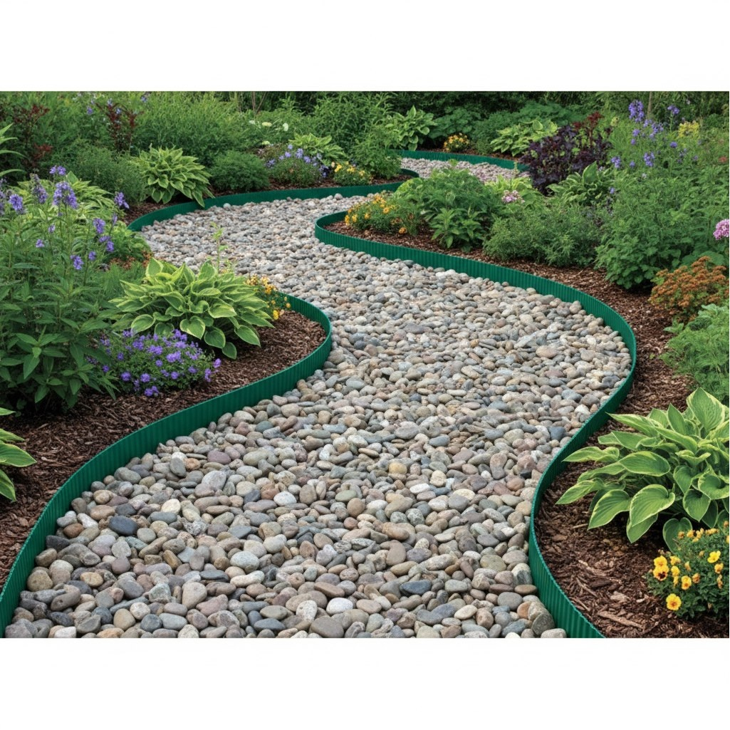 Бордюр садовый Standartpark Канта SP 82552-Ч пластик, высота 10 см, оливковый, бухта 10 м