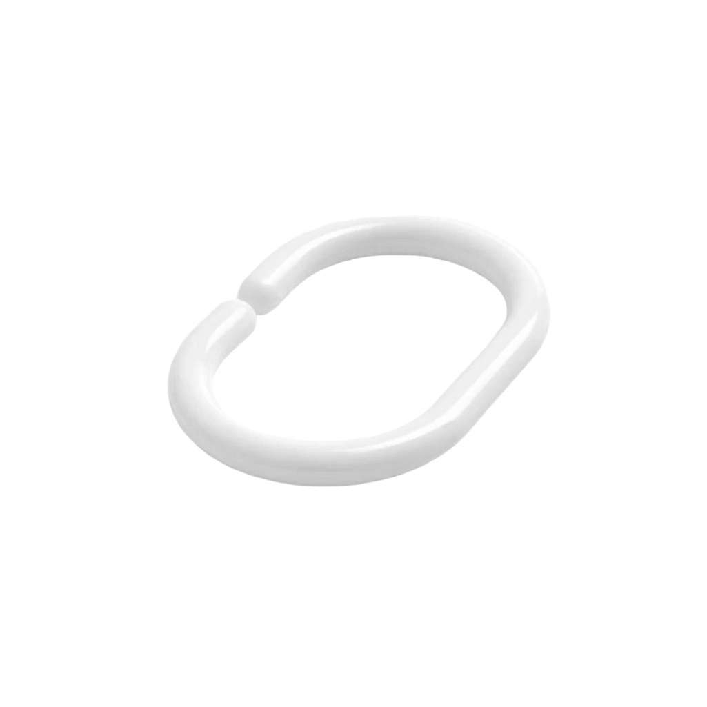 Кольца для штор в ванную Iddis RID011P, 236286, в наборе 12 штук, полипропилен, белый
