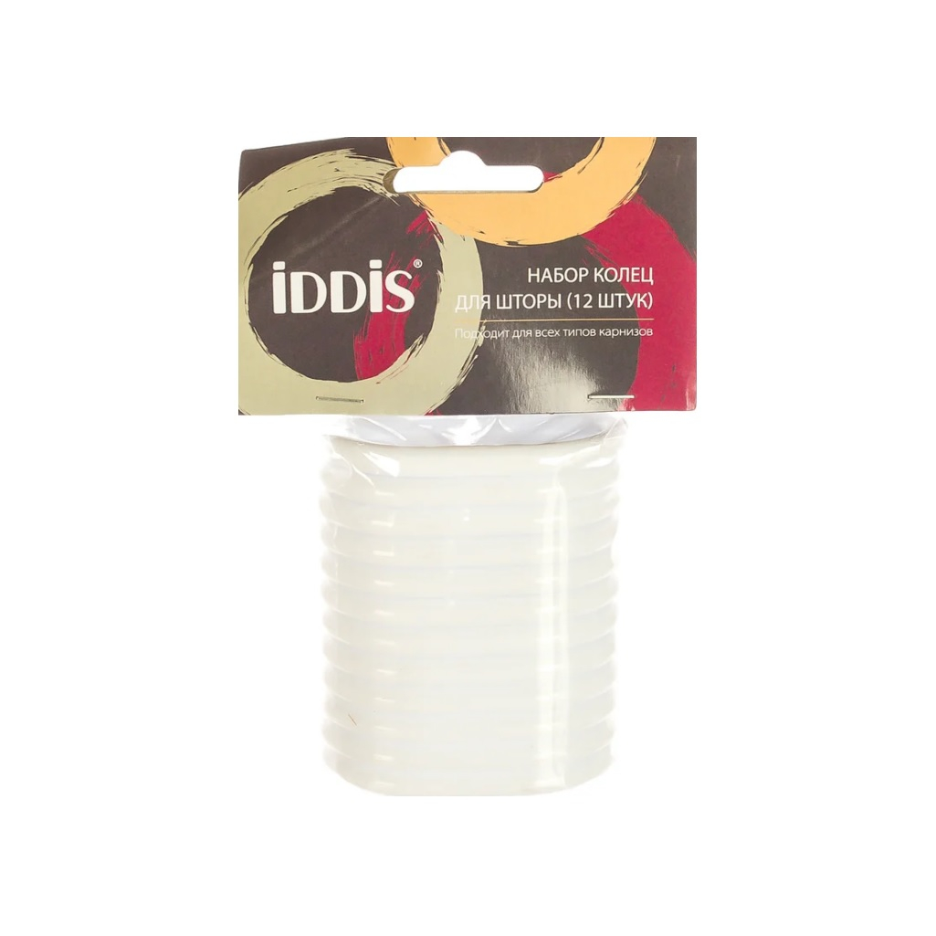 Кольца для штор в ванную Iddis RID011P, 236286, в наборе 12 штук, полипропилен, белый