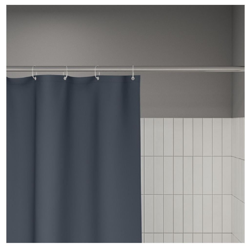 Штора для ванной IDDIS BL01P24i11, полиэстер, 2000x2400 мм, серый