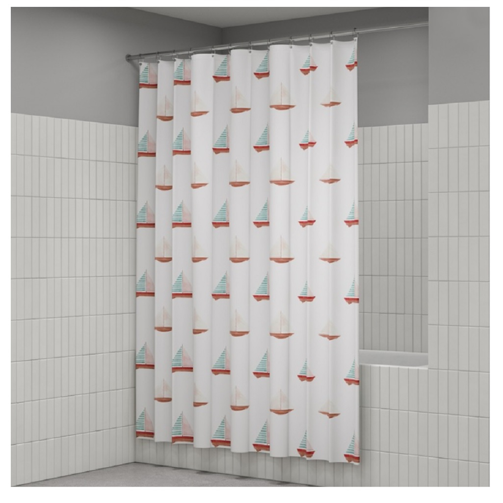 Штора для ванной 3D IDDIS BO01P18I11, полиэстер, 1800х2000 мм, белый