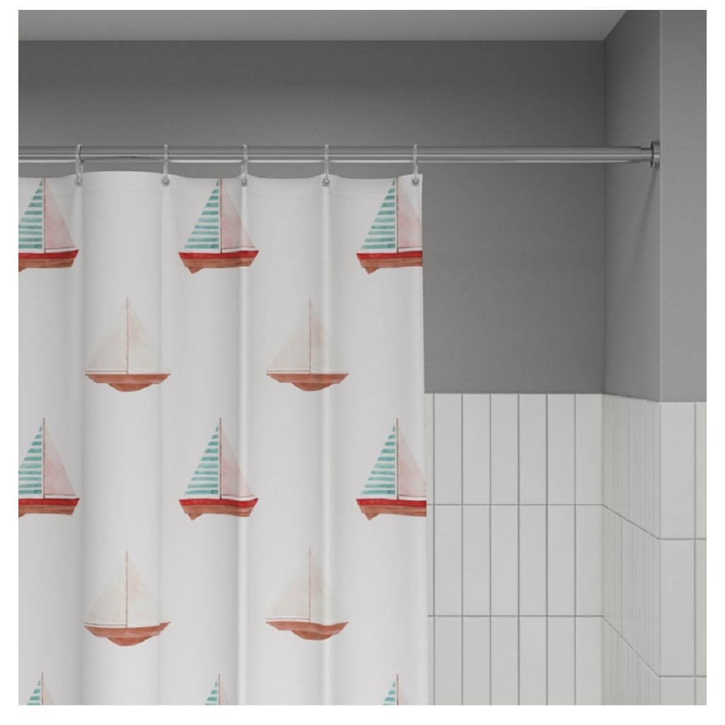 Штора для ванной 3D IDDIS BO01P18I11, полиэстер, 1800х2000 мм, белый