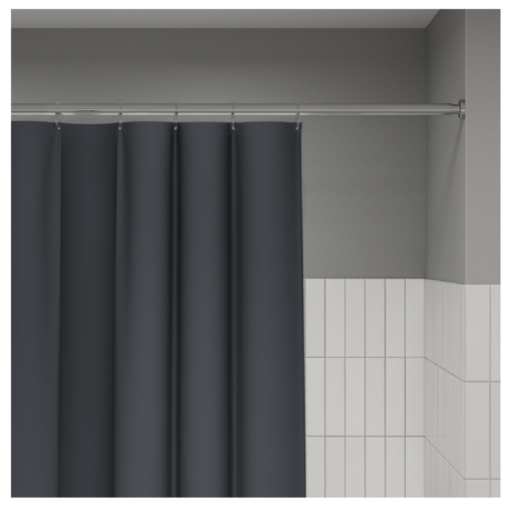 Штора для ванной IDDIS P03PE18I11, полиэтилен, 1800х2000 мм, темно-серый