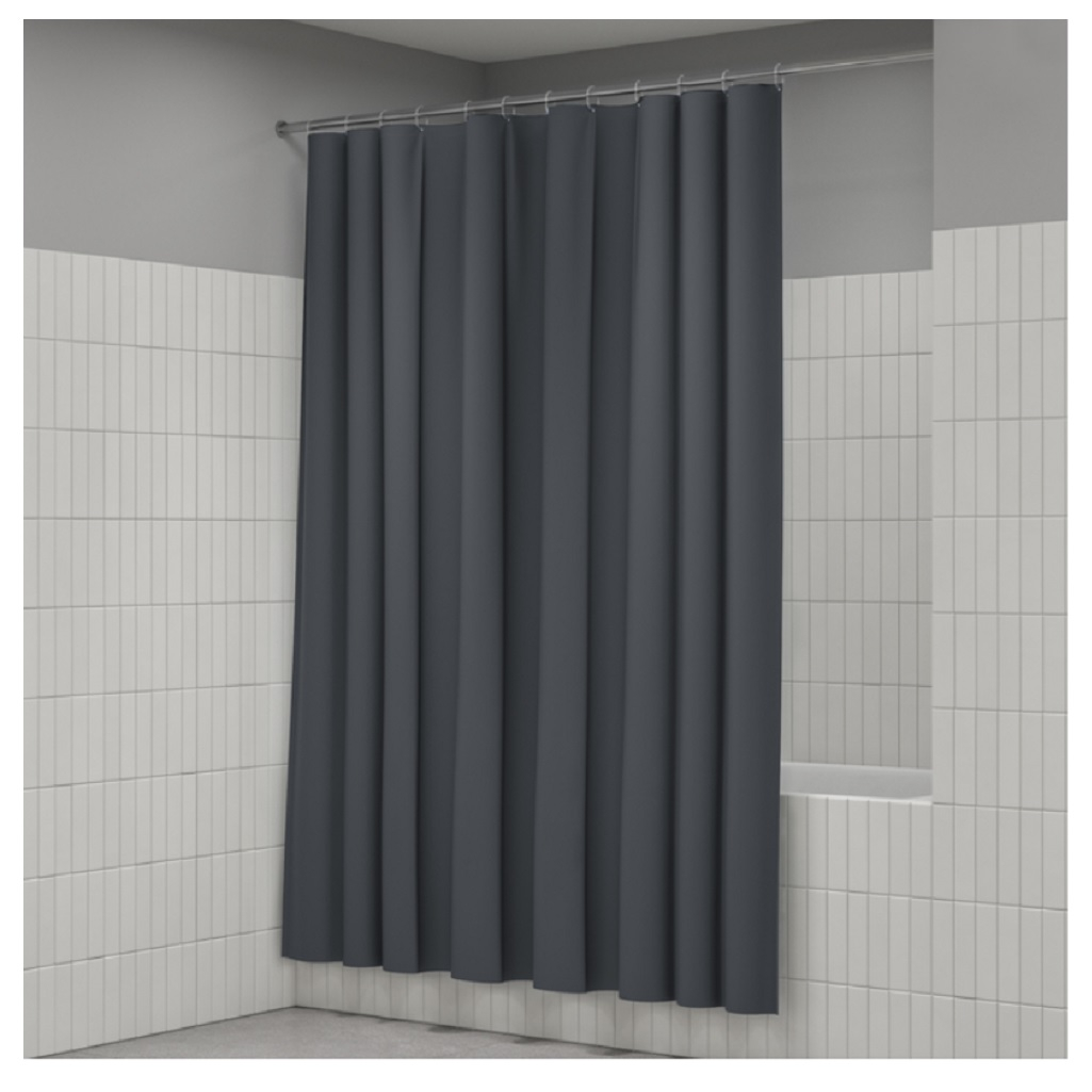 Штора для ванной IDDIS P03PE18I11, полиэтилен, 1800х2000 мм, темно-серый