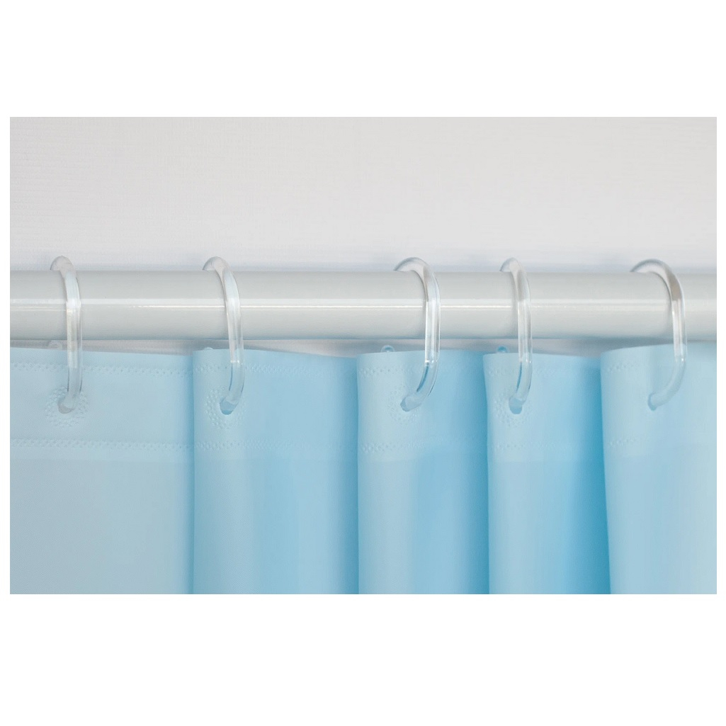 Штора для ванной Iddis P07PE18I11, 1800х2000 мм, полиэтилен РE, 12 колец, цвет голубой
