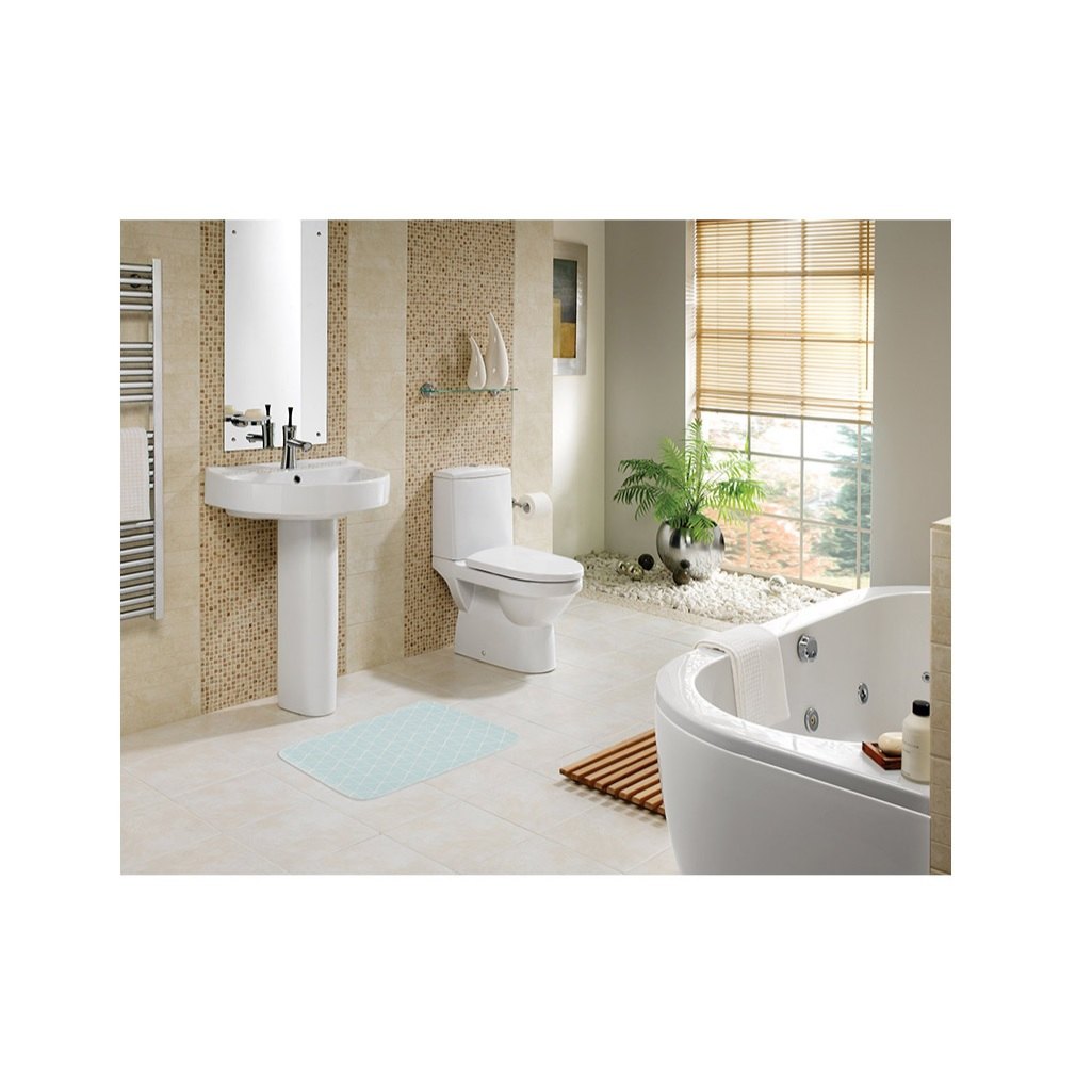 Коврик для ванной Рыжий Кот BLUE 102530, 400х600 мм, бирюзовый, полиэстер, антискользящая подложка