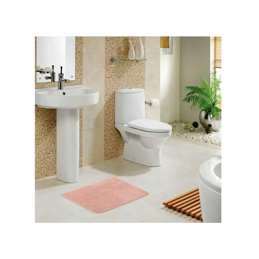 Коврик для ванной Рыжий Кот PASTEL 102500, 400х600 мм, розовый, полиэстер, латекс