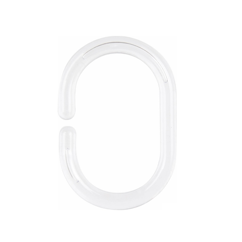 Кольца для штор в ванную Рыжий Кот 242546, полипропилен, прозрачные, набор 12 штук