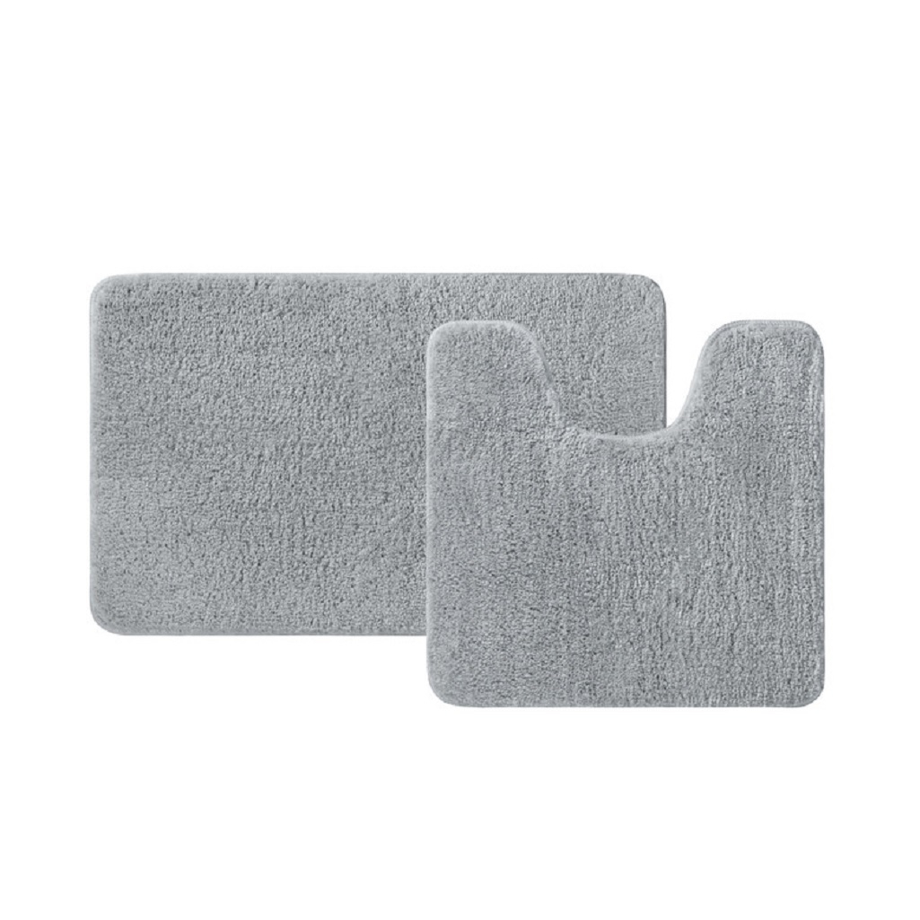 Набор ковриков для ванной Iddis BSET02MI13, микрофибра, серый, 500х800 мм, 500х500 мм
