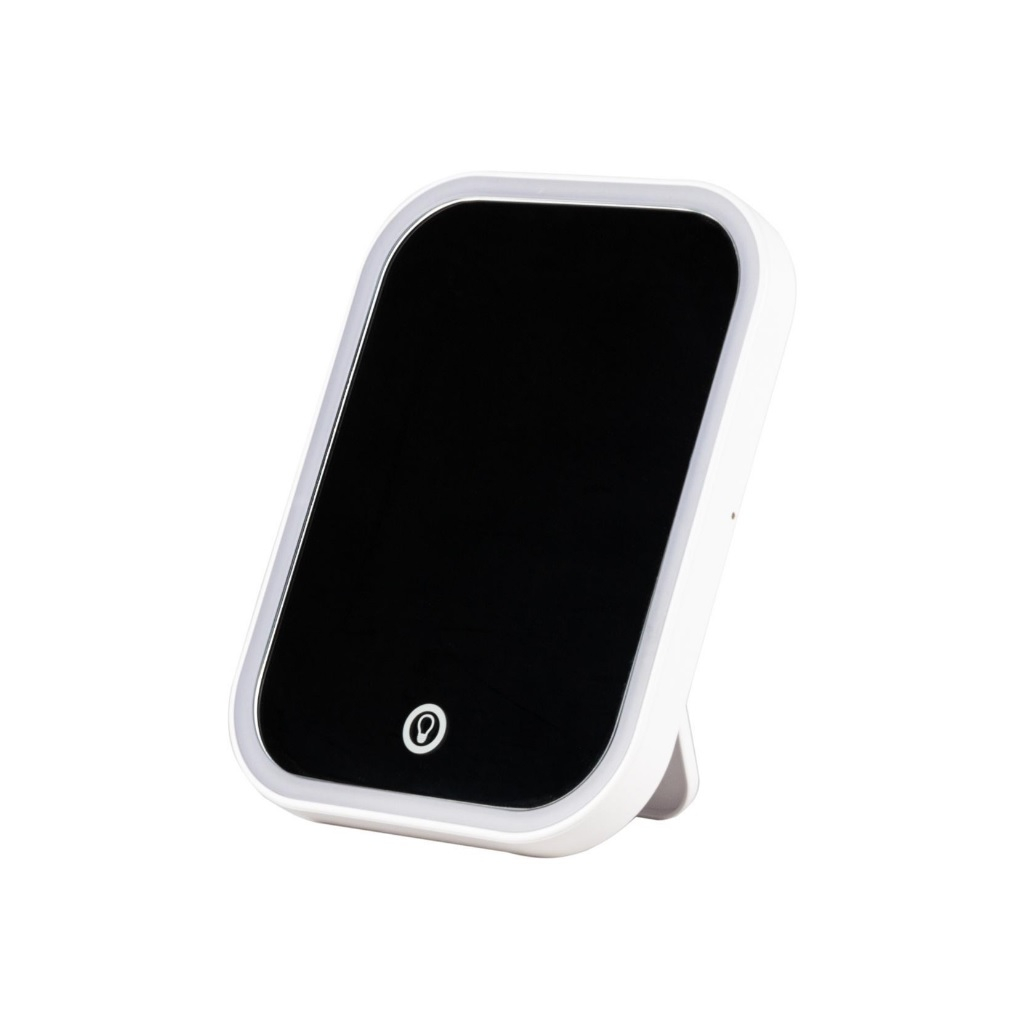 Зеркало косметическое Energy EN-703, LED подсветка, настольное, 140х190 мм, белое