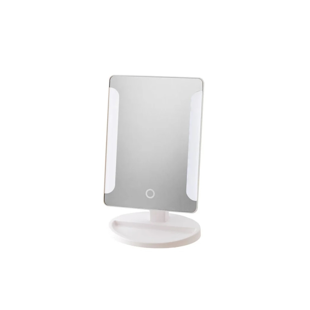 Зеркало косметическое Swensa BSA-MR-002-WHT, с подсветкой, настольное, 160x220 мм, белое