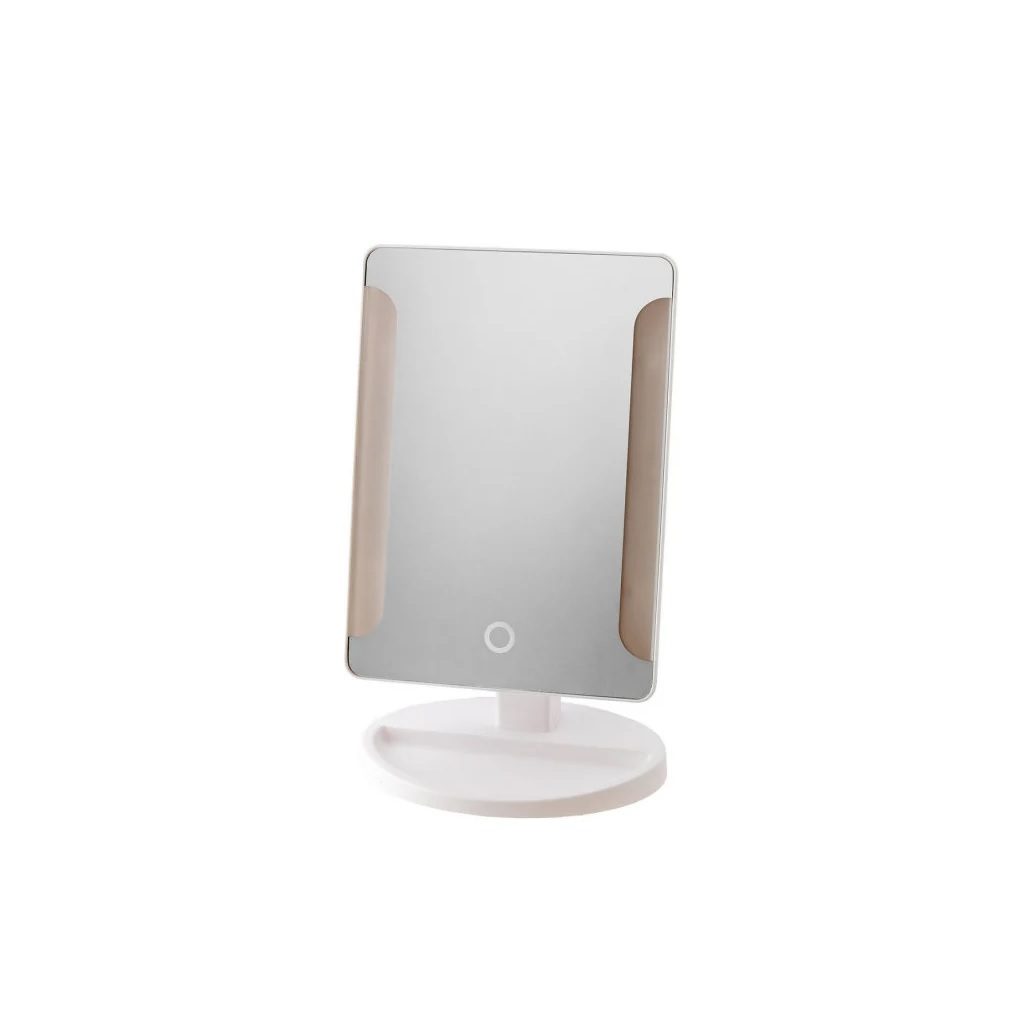 Зеркало косметическое Swensa BSA-MR-002-WHT, с подсветкой, настольное, 160x220 мм, белое