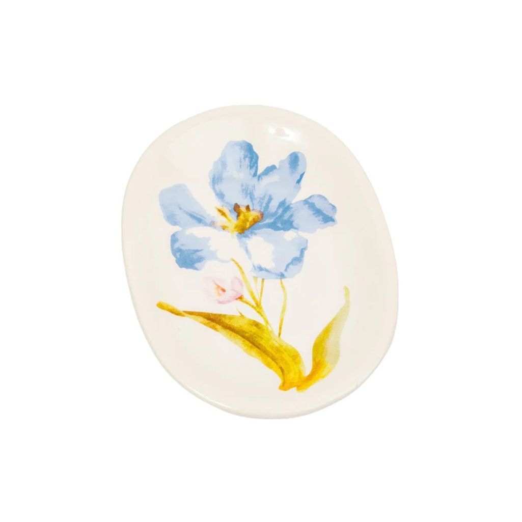 Мыльница Рыжий кот Прованс, овальная, керамика, белая, 3х10.5х14 см