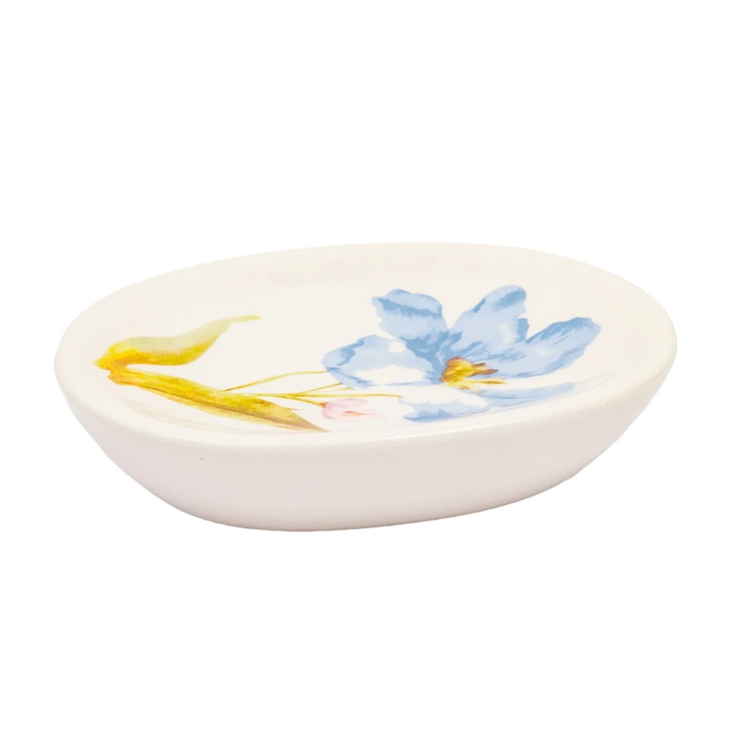 Мыльница Рыжий кот Прованс, овальная, керамика, белая, 3х10.5х14 см