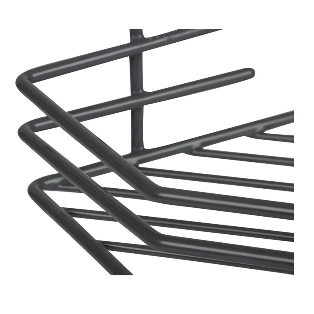 Полка угловая для ванной Рыжий Кот, металл, графит, 65х205х205 мм