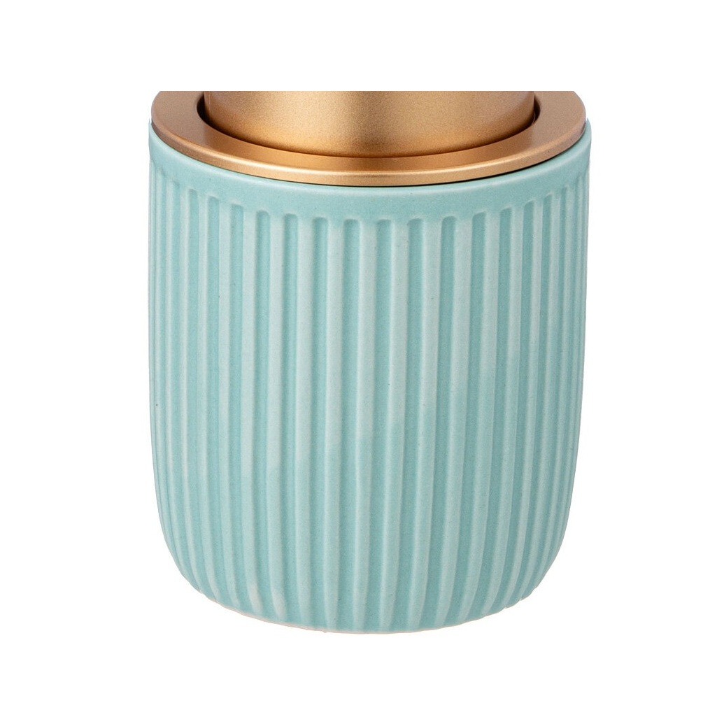 Дозатор для жидкого мыла Lefard 755-1017 настольный, керамика, бирюзовый, 0.3 л