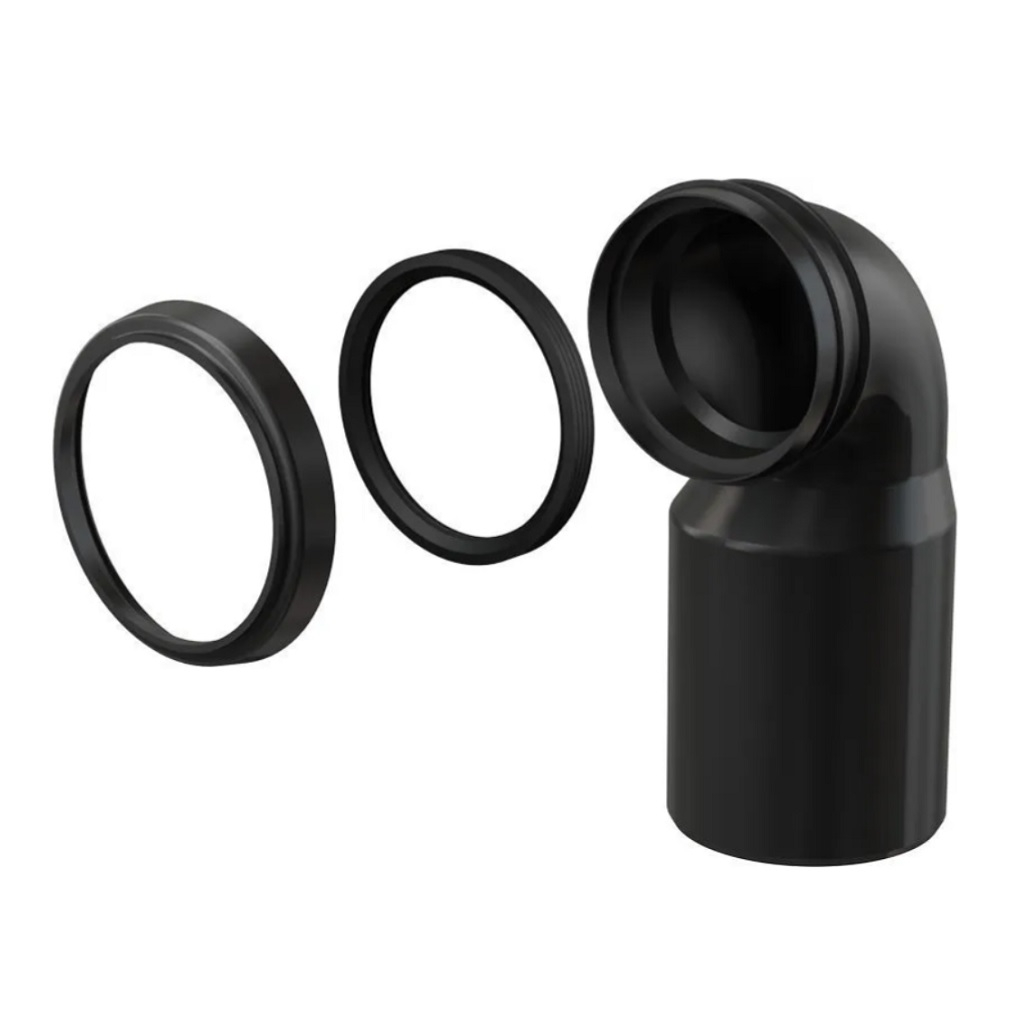 Отвод стоковый 90 гр. AlcaPlast M906 комплект  110х90 мм, полипропилен, для инсталляций, черный